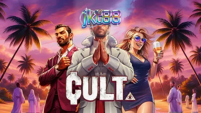 Tampilan visual slot Cult dengan simbol ritualistik dan suasana gelap.